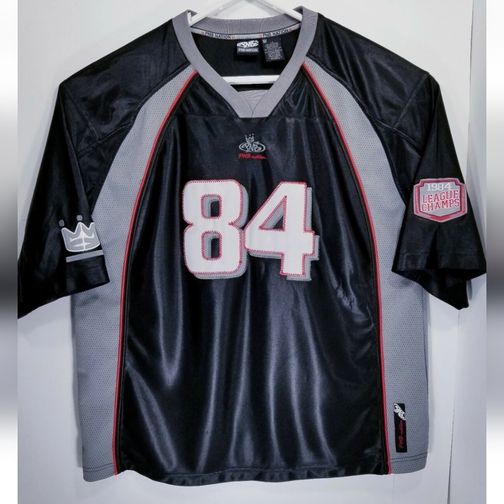 PNB Nation Mens Size Large Football Jersey 1984 League Champs Black